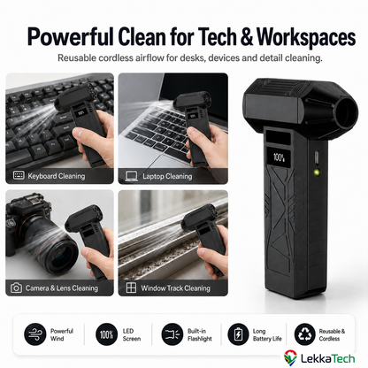 LekkaTech™ AeroClean Pro — Rechargeable Air Duster