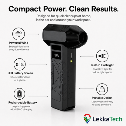 LekkaTech™ AeroClean Pro — Rechargeable Air Duster