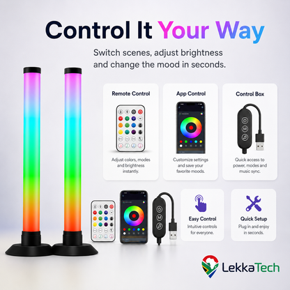 LekkaTech™ AuraGlow Bars — RGB Ambient Light Bars