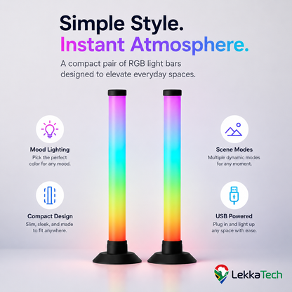 LekkaTech™ AuraGlow Bars — RGB Ambient Light Bars