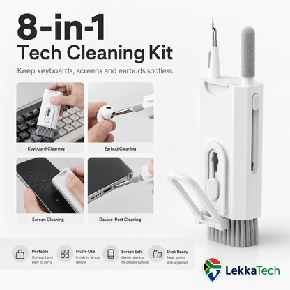 LekkaTech™ PureClean Kit — 8-in-1 Tech Cleaning Kit