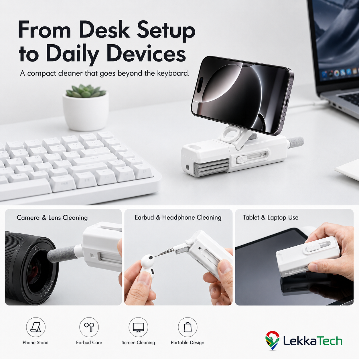 LekkaTech™ PureClean Kit — 8-in-1 Tech Cleaning Kit